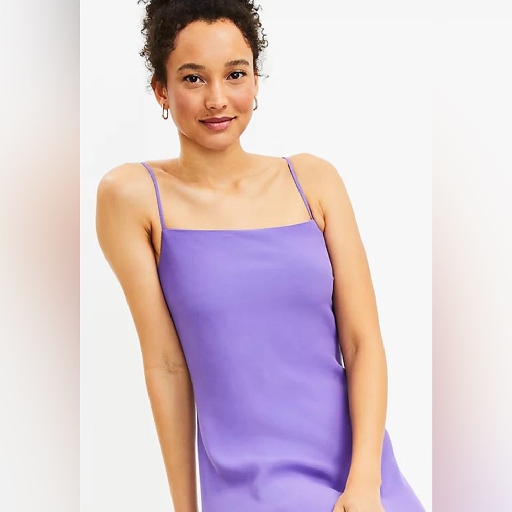 NWT Loft Crepe Slit Maxi Dress in Lavender - Picture 3 of 8